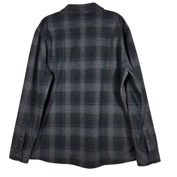 Johnston & Murphy Fleece Lined Plaid Shirt Jacket Men’s XL Blue Gray Shacket - Picture 7 of 9